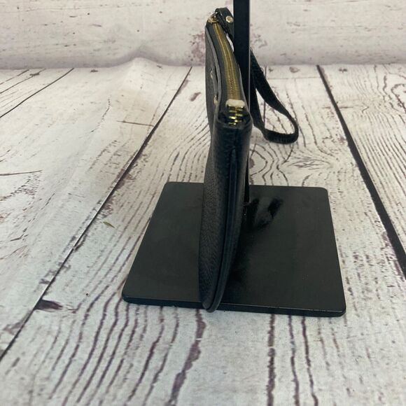 Kate Spade‎ Pebbled Leather Wristlet Pouch Wallet Clutch Black Chic Preppy - Picture 2 of 16